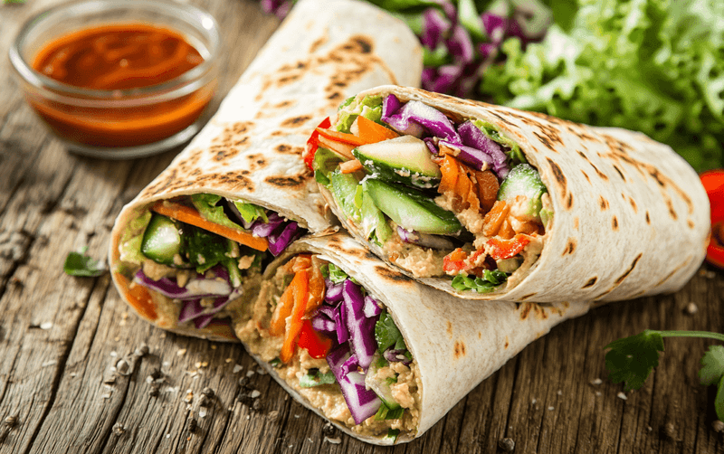 Cucumber and Hummus Wrap