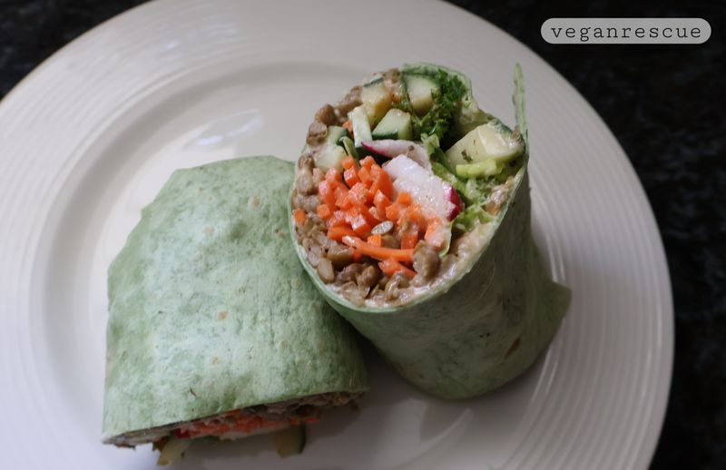Lentil and Veggie Wrap