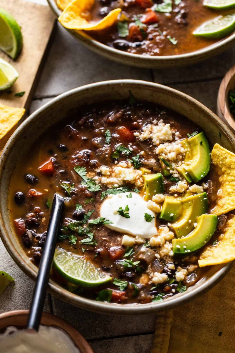 Spicy Black Bean and Lime Soup