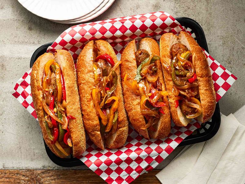 Grilled Sausage and Pepper Hoagies