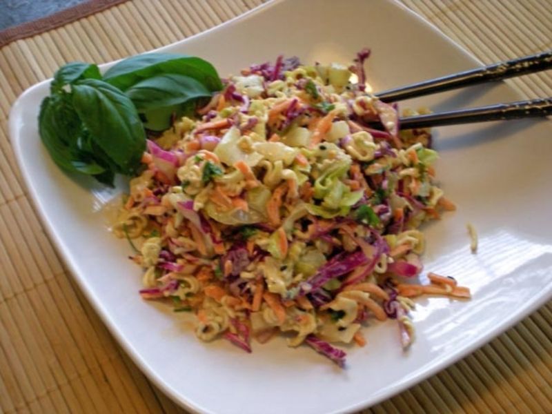 Asian Slaw with Peanut Dressing
