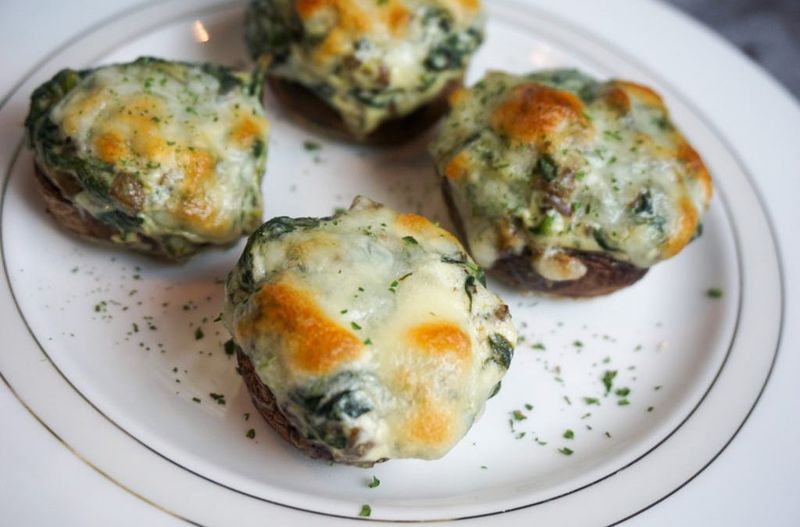 Cheesy Spinach Stuffed Mushrooms