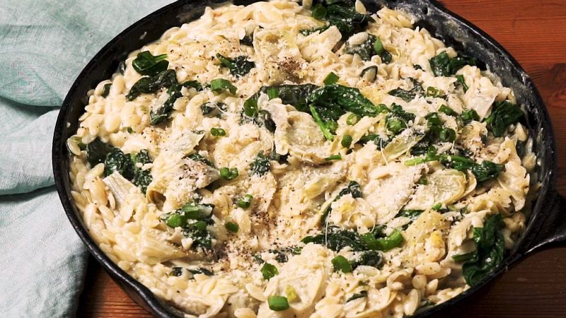 Artichoke and Spinach Orzo