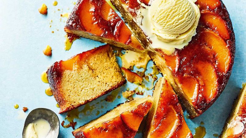 Peach Bourbon Upside-Down Cake