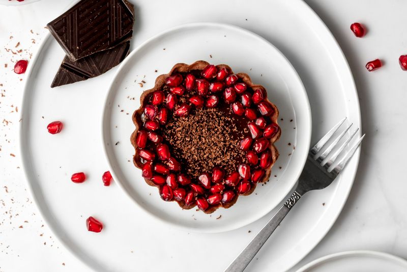 Pomegranate Chocolate Tartlets