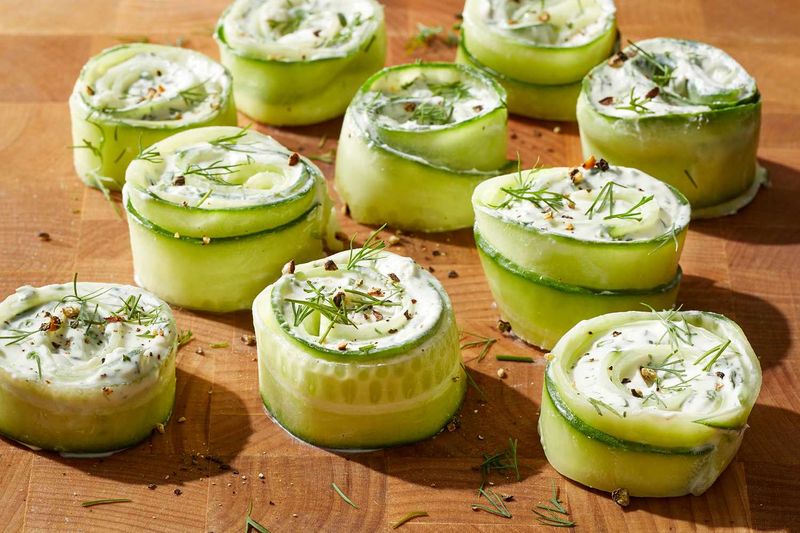 Cucumber Slices with Cream Cheese