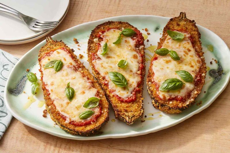 Eggplant Parmesan with Fresh Basil