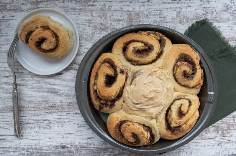 Peanut Butter Banana Cinnamon Rolls