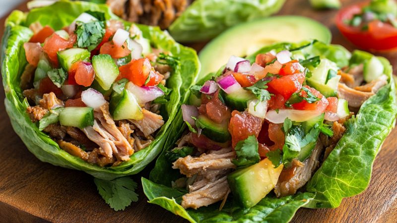 Pork Carnitas Lettuce Cups