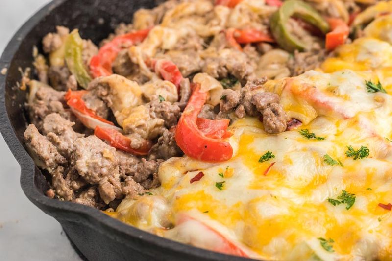 Low-Carb Philly Cheesesteak Bake
