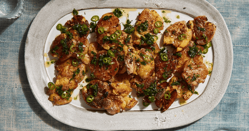 Spicy Jalapeño Smashed Potatoes