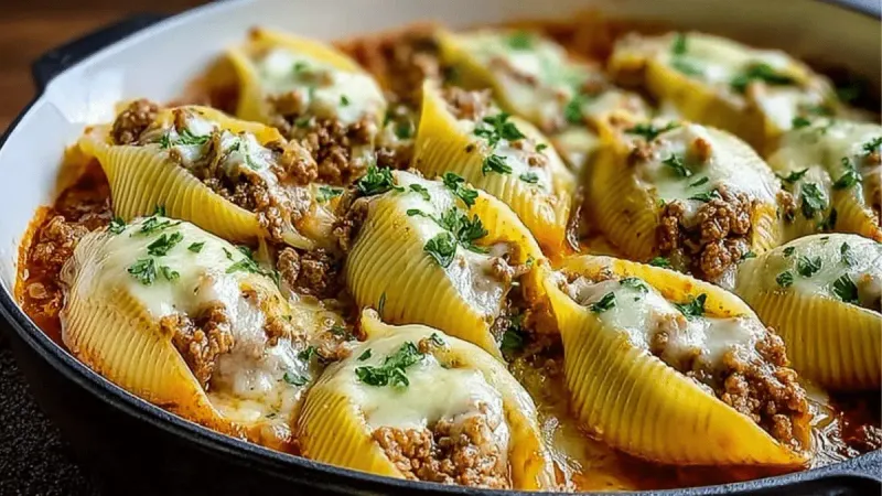 Beef and Cheese Stuffed Shells