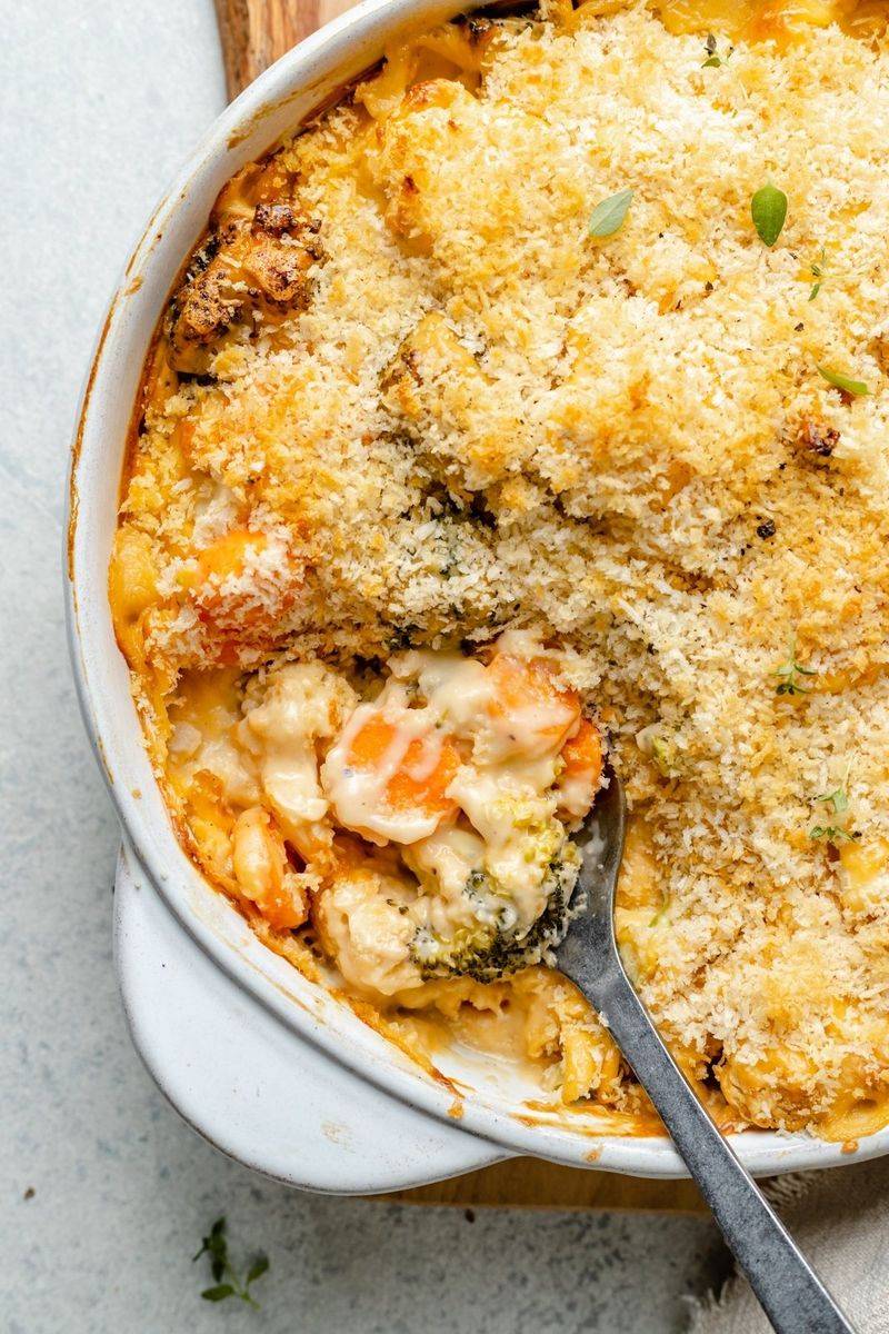 Smoked Gouda Cauliflower Broccoli Skillet