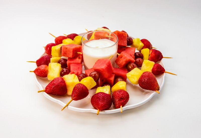 Fruit Kabobs with Yogurt Dip