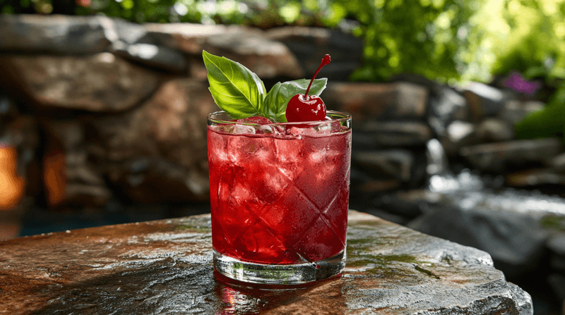 Cherry Basil Mocktail