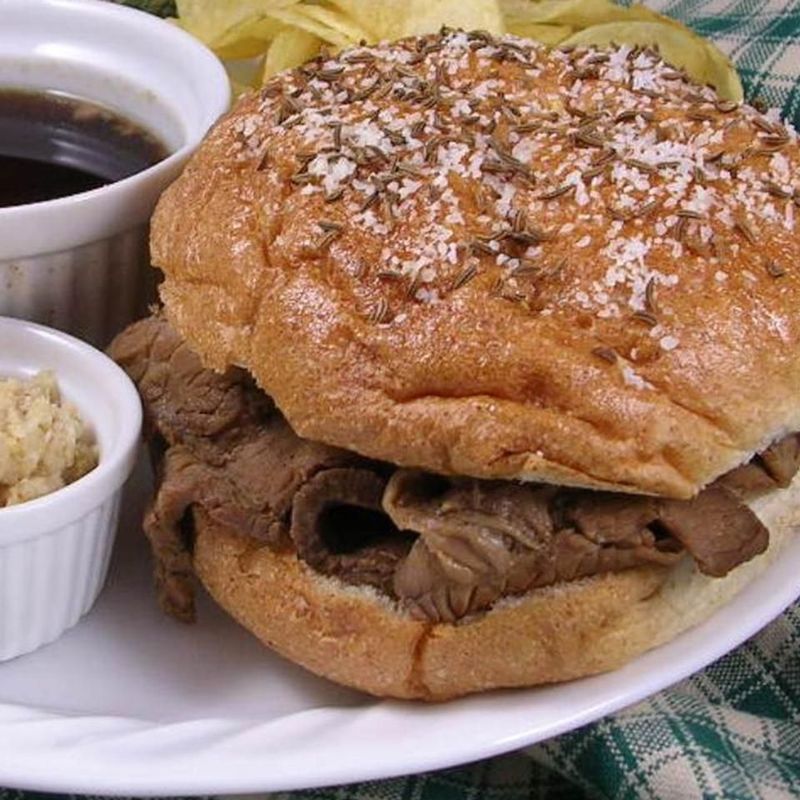 Buffalo Beef on Weck