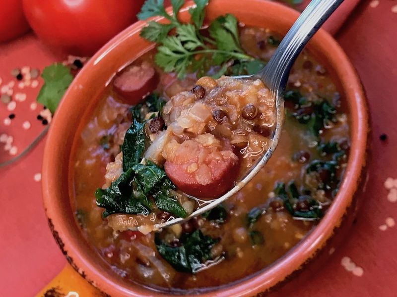 Vegan Andouille with Lentils