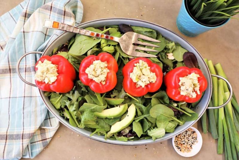 Egg Salad Stuffed Bell Peppers