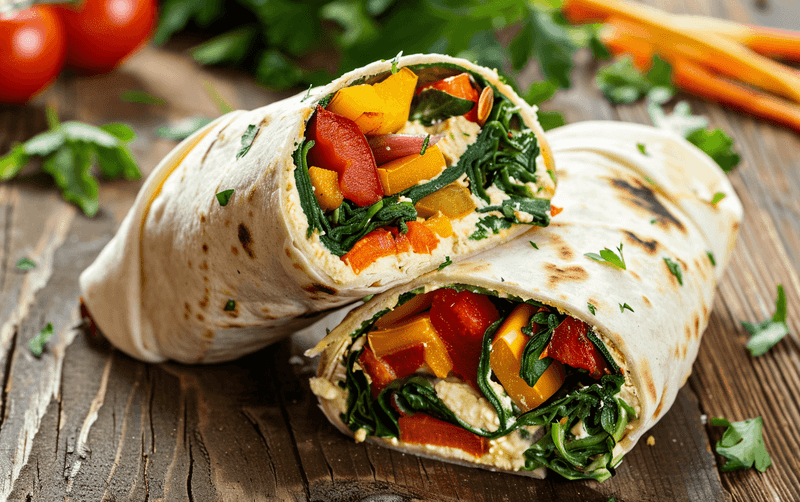 Roasted Vegetable and Hummus Wrap