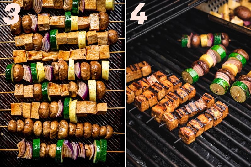 Grilled Tofu Skewers with Peanut Sauce