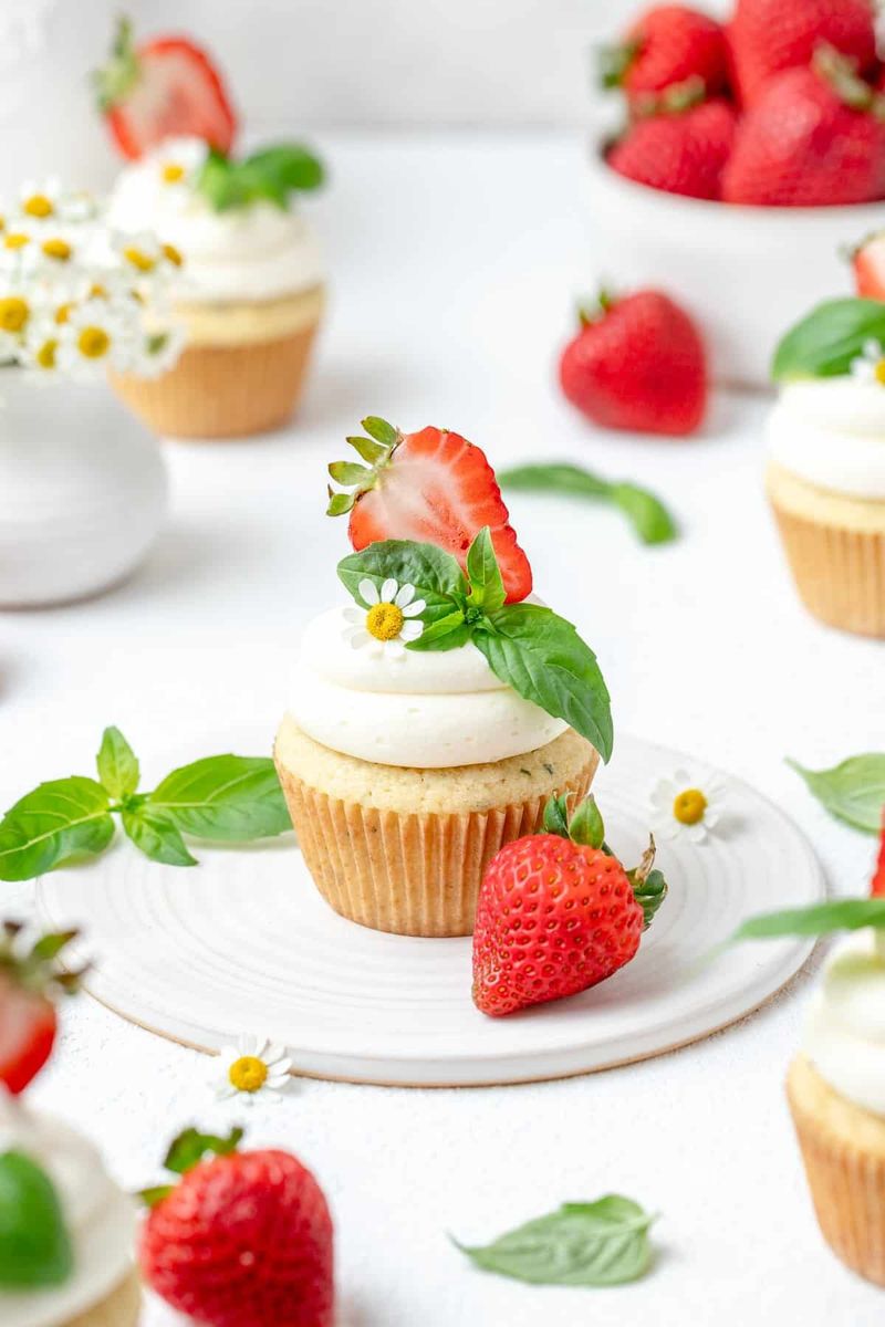 Strawberry Basil Cupcakes