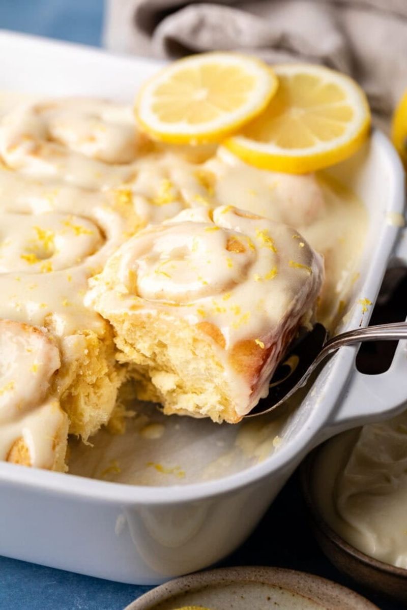 Lemon Glazed Cinnamon Roll