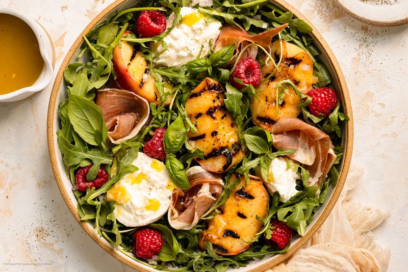 Grilled Peach and Burrata Salad