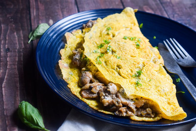 Mushroom and Swiss Omelette