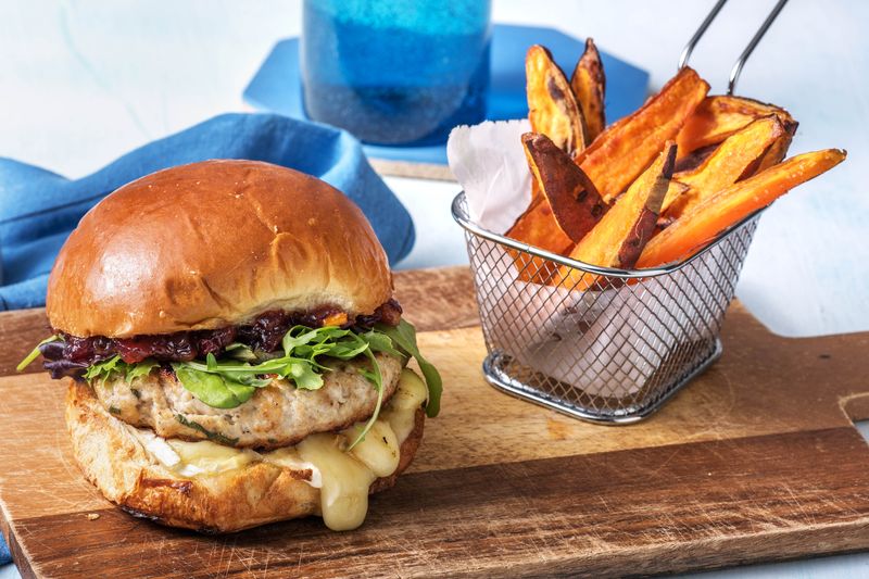 Grilled Turkey Burgers with Cranberry Relish
