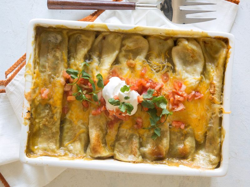 Spinach and Mushroom Enchiladas