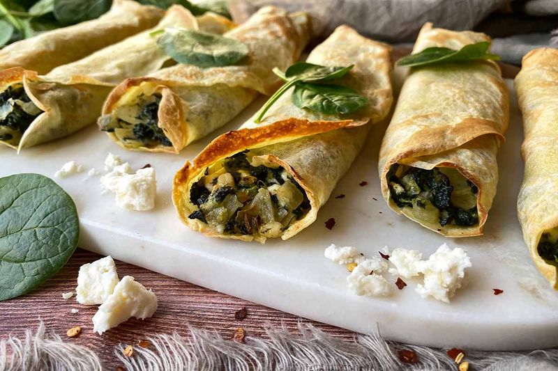 Savory Crepes with Spinach and Feta