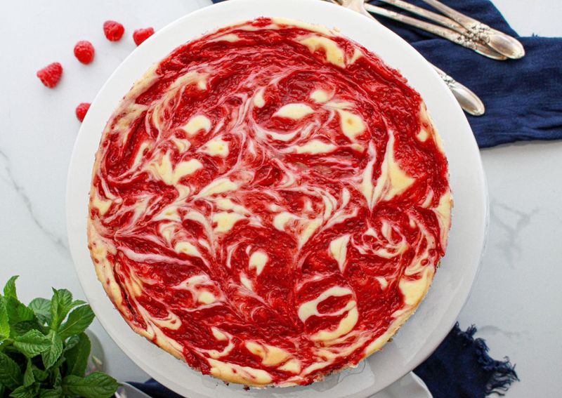Raspberry Swirl Cheesecake