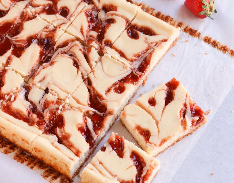 Strawberry Cheesecake Swirl Bars