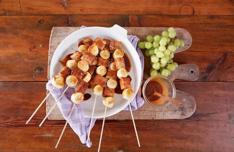Banana Foster Skewers