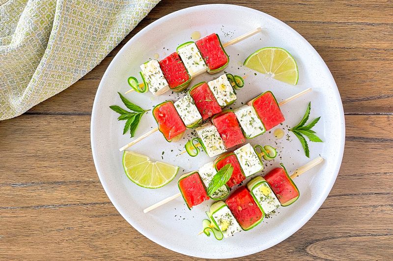 Watermelon Feta Skewers