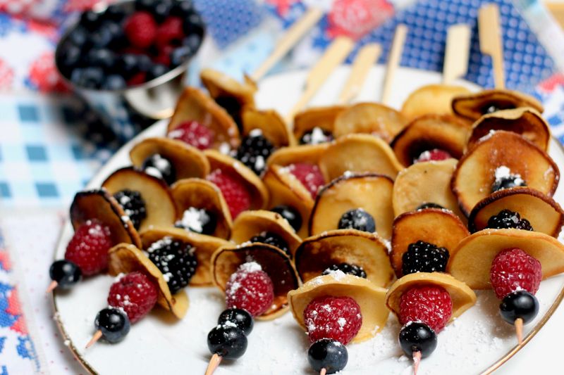 Pancake and Berry Skewer
