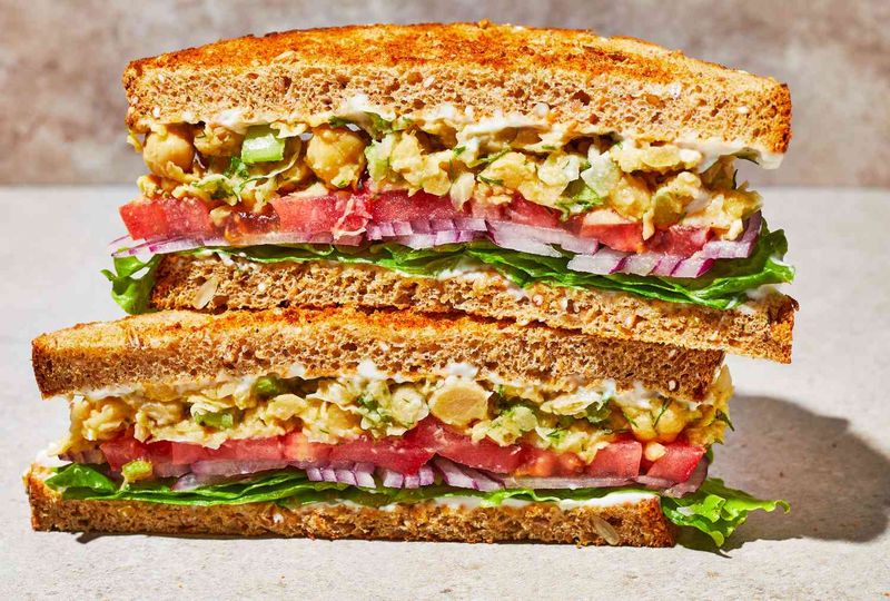 Mediterranean Chickpea Sandwich