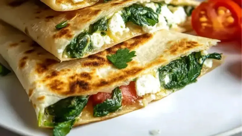 Spinach and Feta Quesadilla