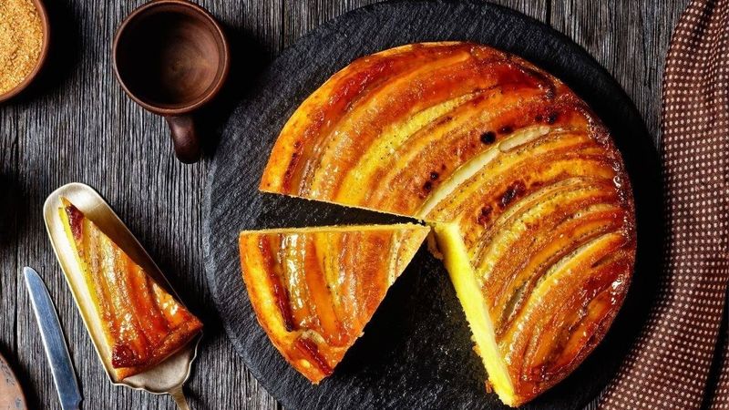 Caramel Banana Upside-Down Cake