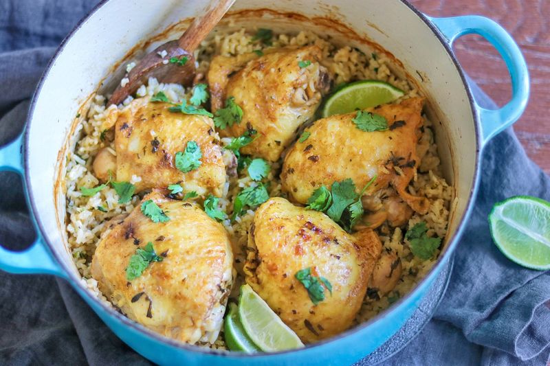 Garlic Lime Chicken with Cilantro Rice