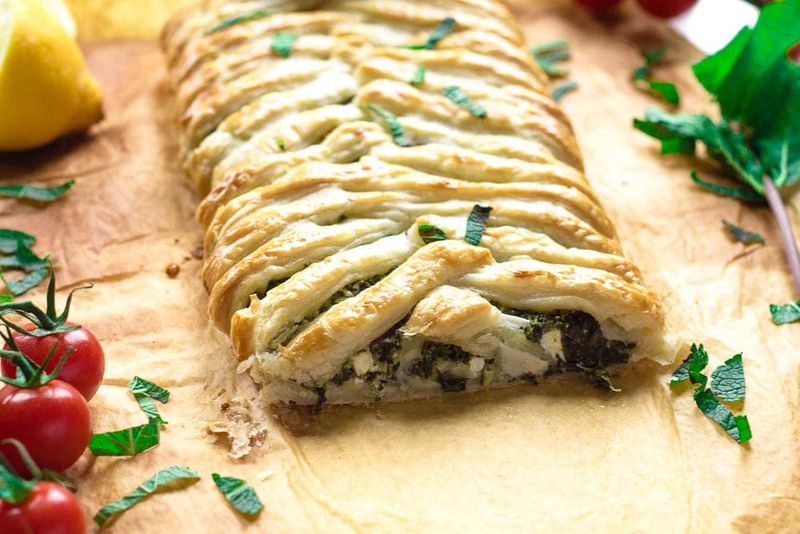 Crescent Roll Spinach and Feta Braid
