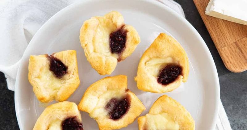 Crescent Roll Brie and Raspberry Bites