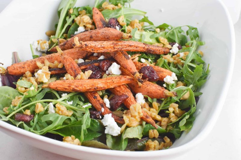 Warm Farro and Roasted Carrot Salad