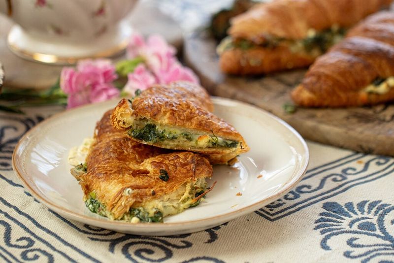 Spinach and Feta Stuffed Croissants