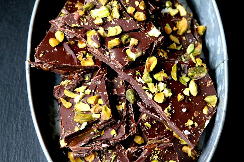 Spiced Chocolate Pistachio Bark