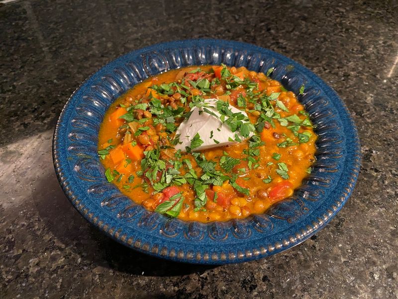Day 23: Roasted Red Pepper and Lentil Soup