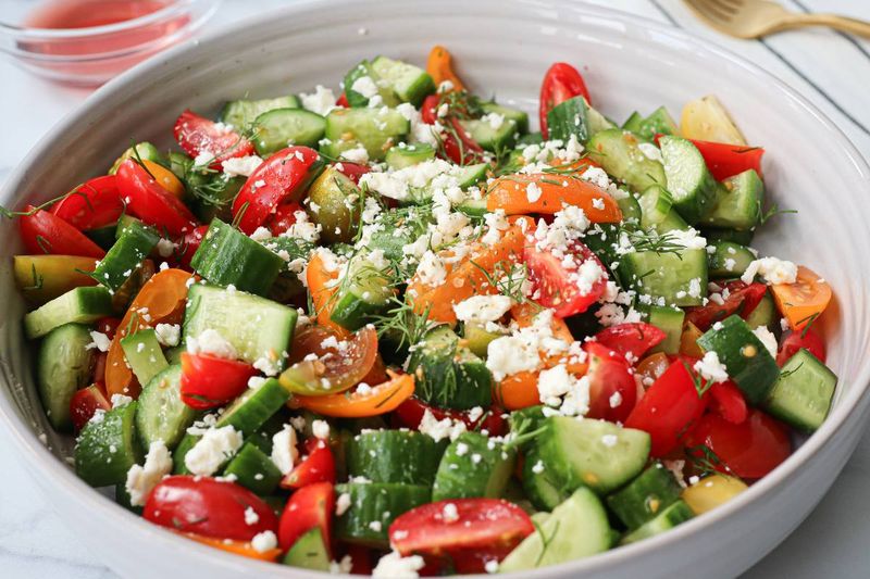 Day 24: Tomato and Cucumber Salad with Feta