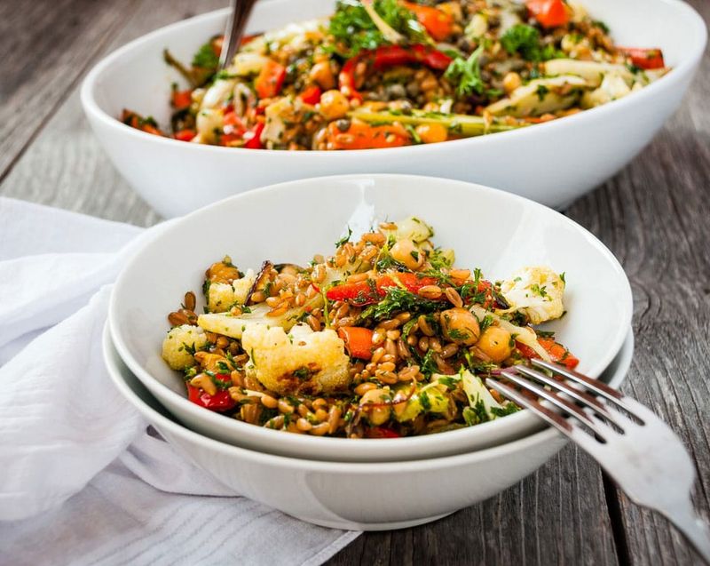 Day 8: Farro Salad with Roasted Vegetables