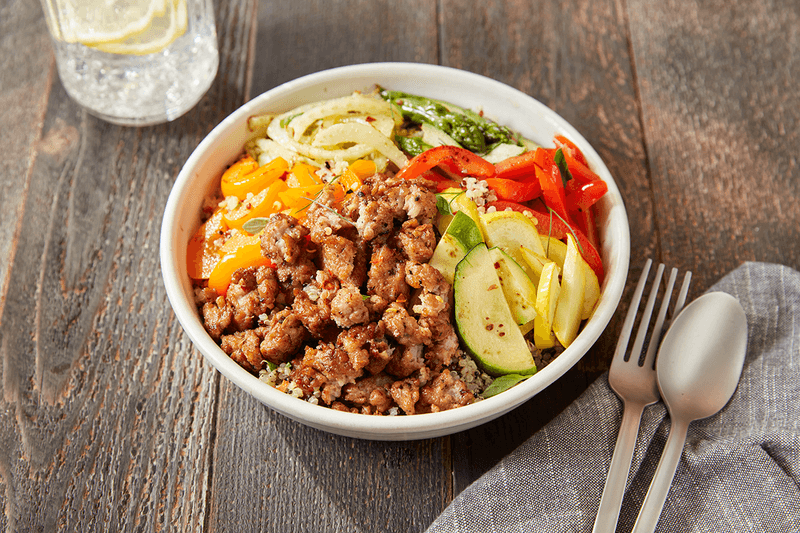 Spicy Sausage and Quinoa Bowl