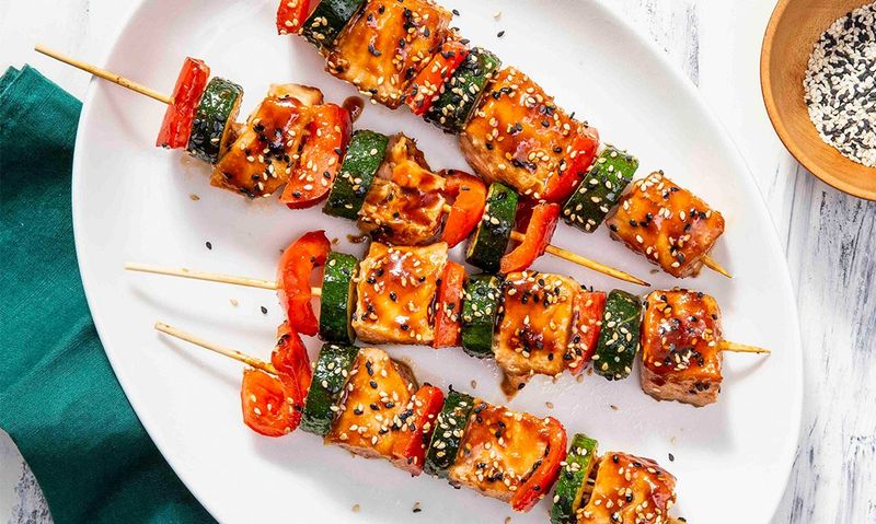 Teriyaki Salmon Skewers